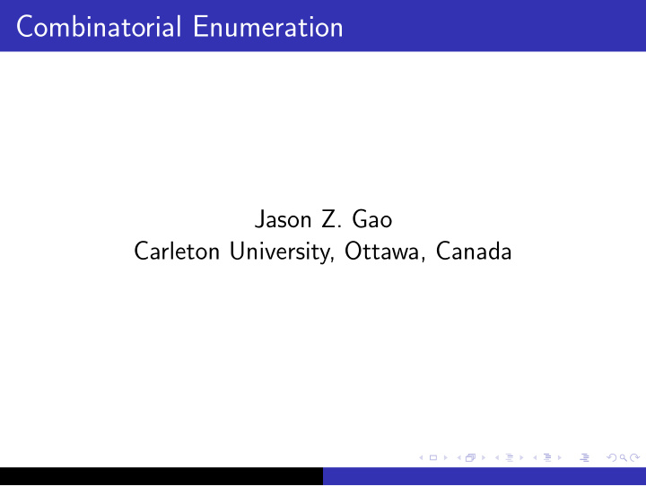 combinatorial enumeration