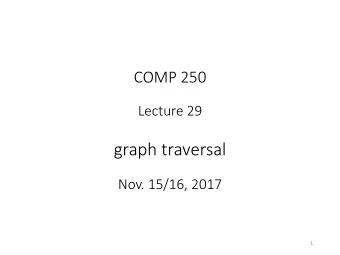 graph traversal  Nov. 15/16, 2017  1  Today  Recursive graph traversal  depth first