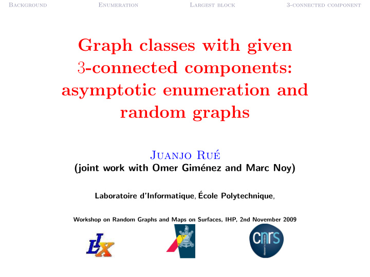 graph classes with given 3 connected components
