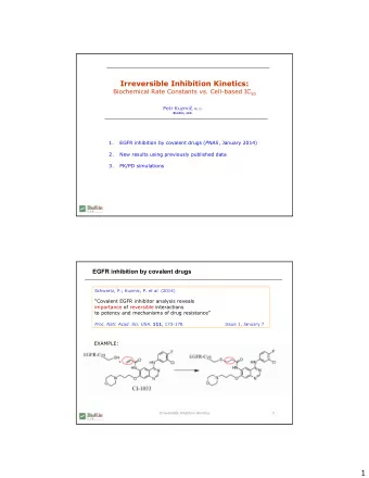 1  Example data: Neratinib vs. EGFR T790M / L858R mutant  OBSERVE FLUORESCENCE INCREASE OVER TIME