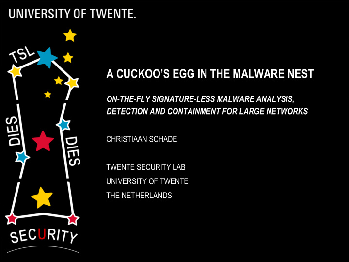 a cuckoo s egg in the malware nest