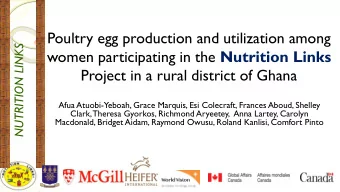 women participating in the Nutrition Links  Project in a rural district of Ghana  Afua