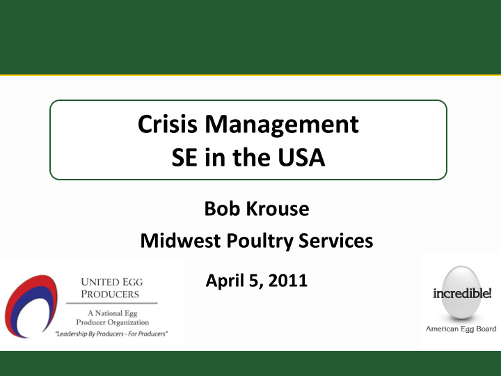 crisis management se in the usa