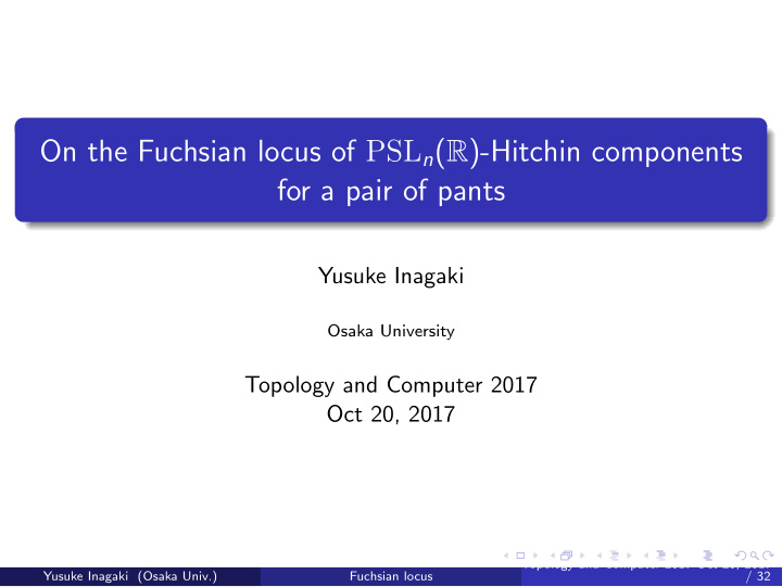 on the fuchsian locus of psl n r hitchin components for a