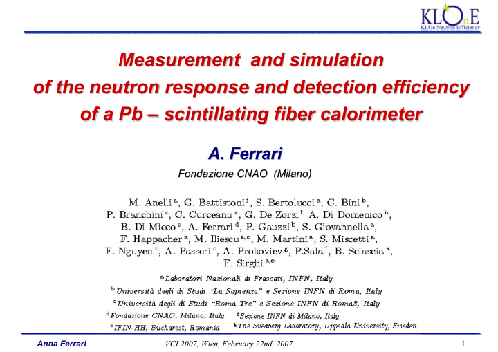 measurement and simulation measurement and simulation of