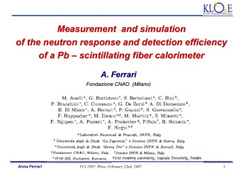 Measurement  and simulation  Measurement  and simulation  of the neutron response and detection