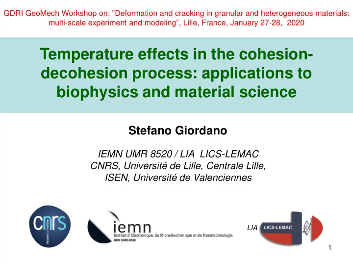 temperature effects in the cohesion