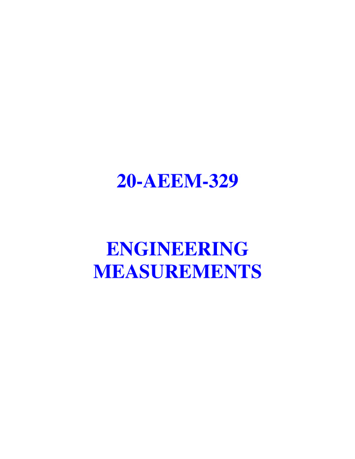 20 aeem 329 engineering measurements