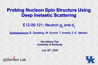 Probing Nucleon Spin Structure Using  Probing Nucleon Spin Structure Using  Deep Inelastic