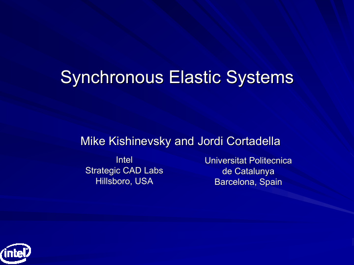 synchronous elastic systems synchronous elastic systems