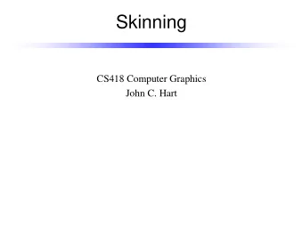 Skinning  CS418 Computer Graphics  John C. Hart  Simple Inverse Kinematics   Given target point