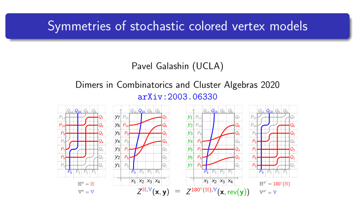 symmetries of stochastic colored vertex models