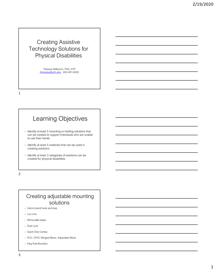 learning objectives