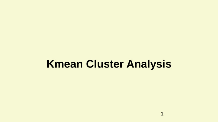 kmean cluster analysis