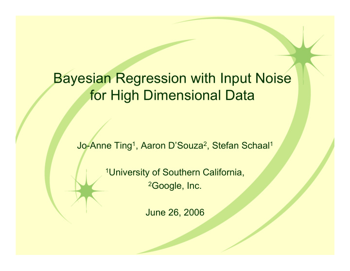 bayesian regression with input noise for high dimensional