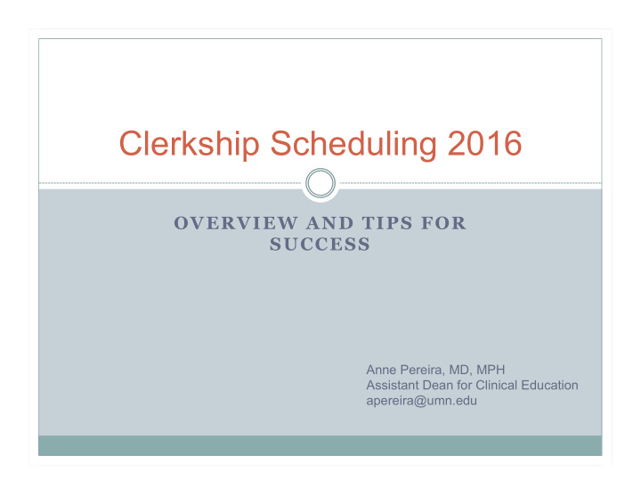 clerkship scheduling 2016