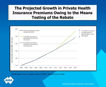 The Projected Growth in Private Health  Insurance Premiums Owing to the Means  Testing of the