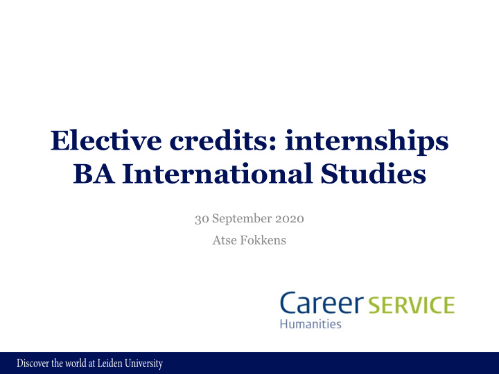 elective credits internships ba international studies