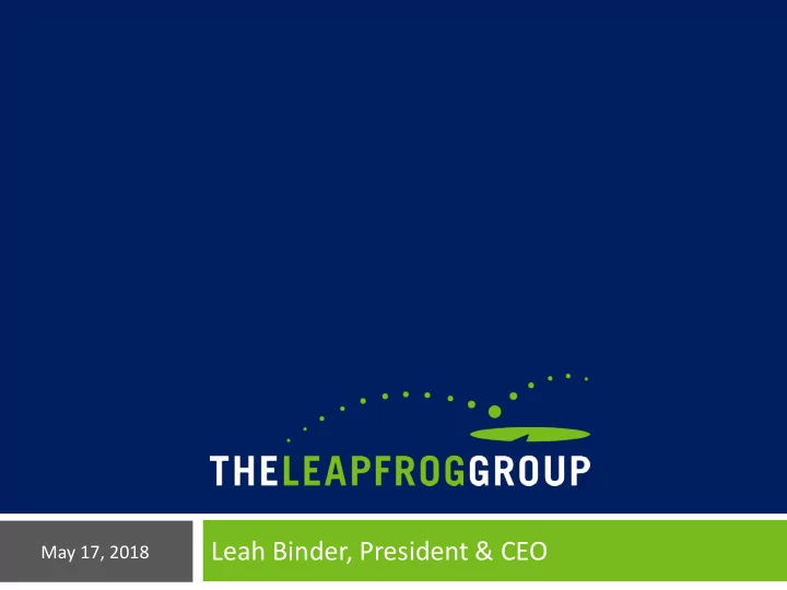 leah binder president ceo