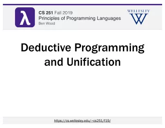 CS 251 Fall 2019 CS 251 Fall 2019  Principles of Programming Languages  Principles of