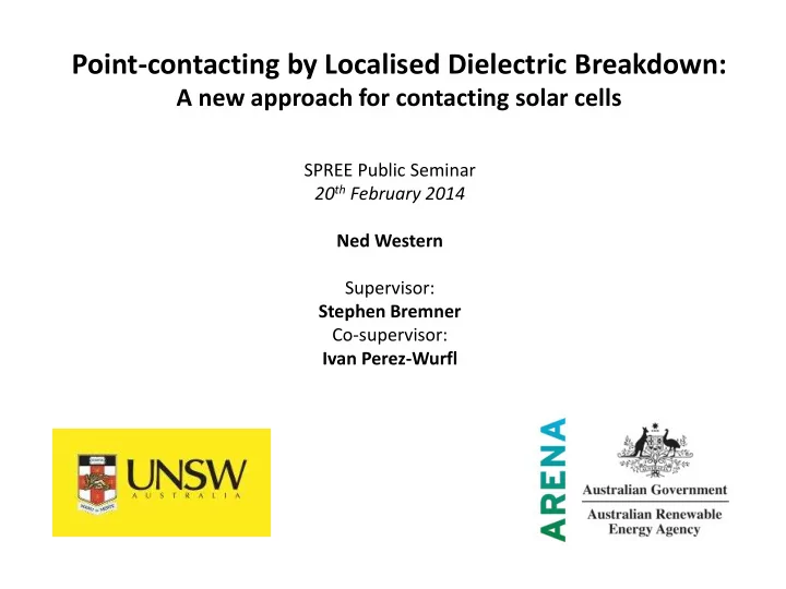 point contacting by localised dielectric breakdown