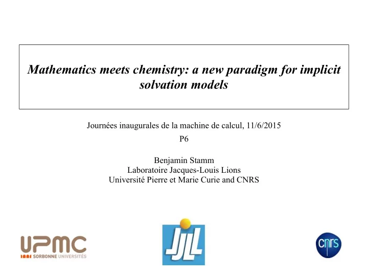 mathematics meets chemistry a new paradigm for implicit
