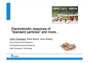 Electrokinetic response of  standard particles and more  Claire Chassagne, Maria Ibanez,