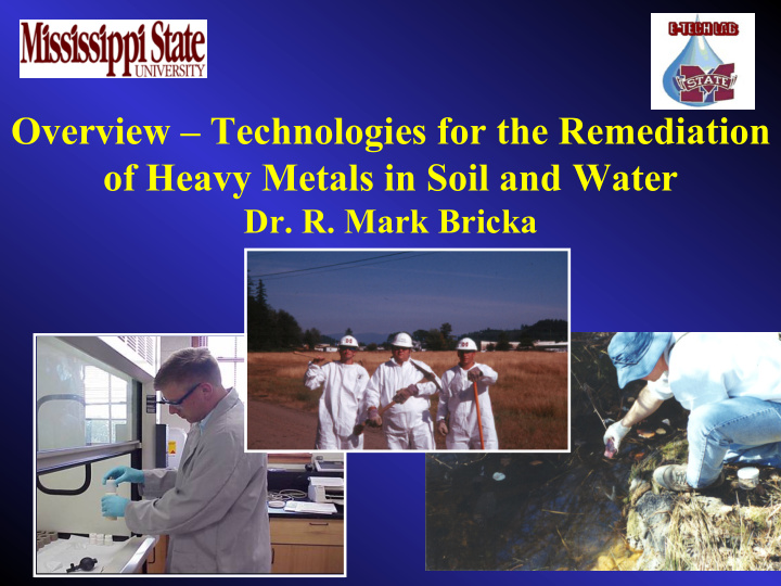 overview technologies for the remediation of heavy metals
