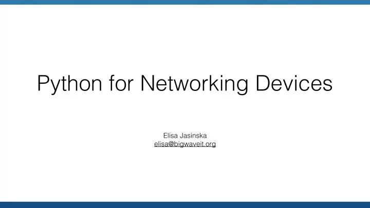 python for networking devices