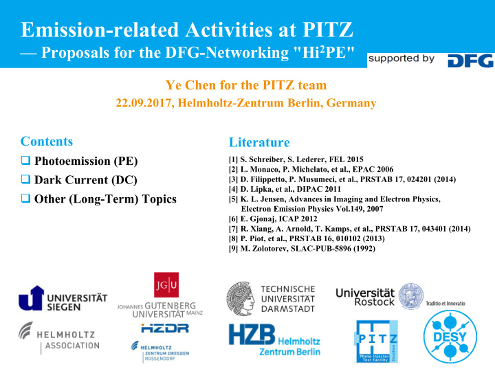 emission related activities at pitz