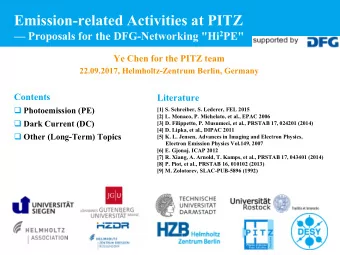 Emission-related Activities at PITZ  Proposals for the DFG-Networking &quot;Hi 2 PE&quot;  Ye