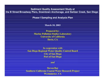 Sediment Quality Assessment Study at  the B Street/Broadway Piers, Downtown Anchorage, and Switzer