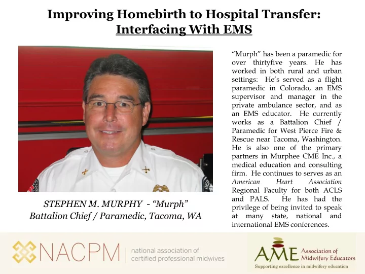 improving homebirth to hospital transfer