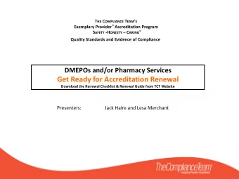 Get Ready for Accreditation Renewal  Download the Renewal Checklist &amp; Renewal Guide from TCT