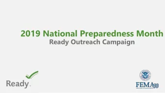 2019 National Preparedness Month  Ready Outreach Campaign  National Preparedness Month  The 2019