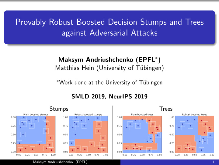 provably robust boosted decision stumps and trees against