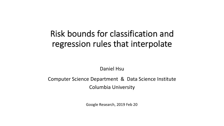 risk bounds for cl classification and re regre ression