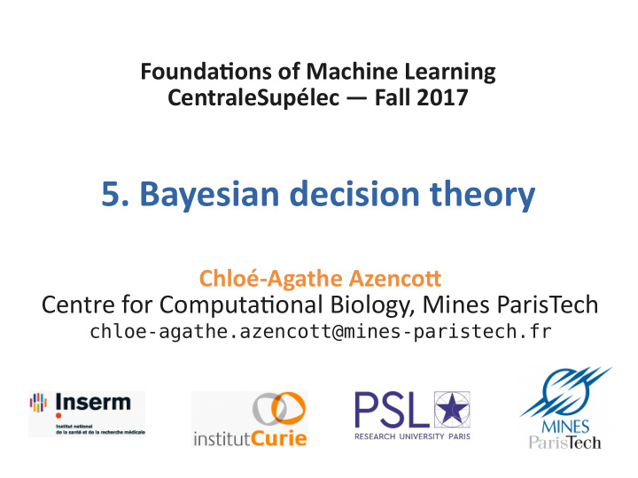 5 bayesian decision theory