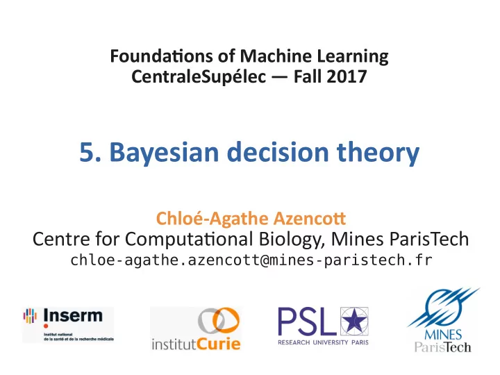 5 bayesian decision theory
