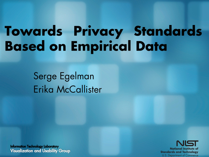 towards privacy standards