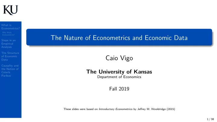 the nature of econometrics and economic data