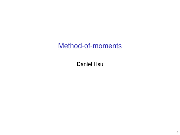 method of moments