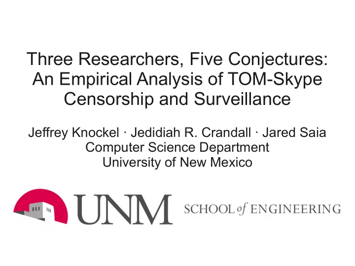 three researchers five conjectures an empirical analysis