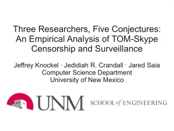 Three Researchers, Five Conjectures:  An Empirical Analysis of TOM-Skype  Censorship and