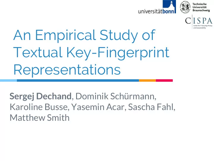 an empirical study of textual key fingerprint