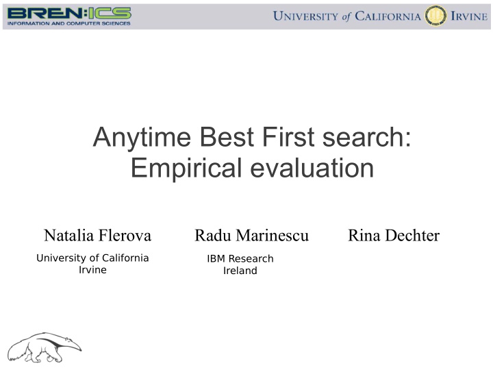 anytime best first search empirical evaluation