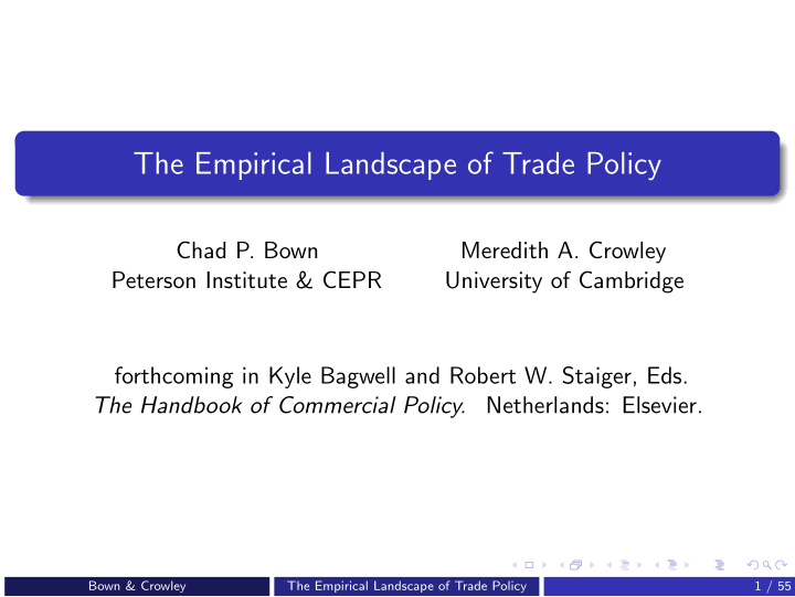 the empirical landscape of trade policy