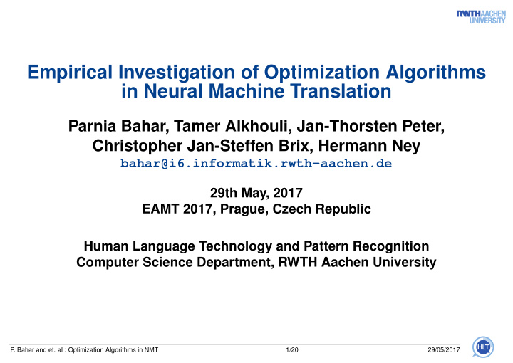 empirical investigation of optimization algorithms in