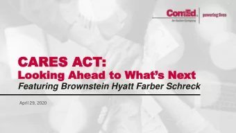 CARES A  CARES ACT  CT:  Looking Ahead to Whats Next  Featuring Brownstein Hyatt Farber Schreck