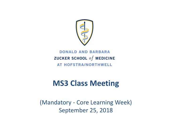 ms3 class meeting